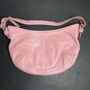 Coach Vintage Pink Leather Mini Hobo Bag Purse Small Shoulder Bag Genuine